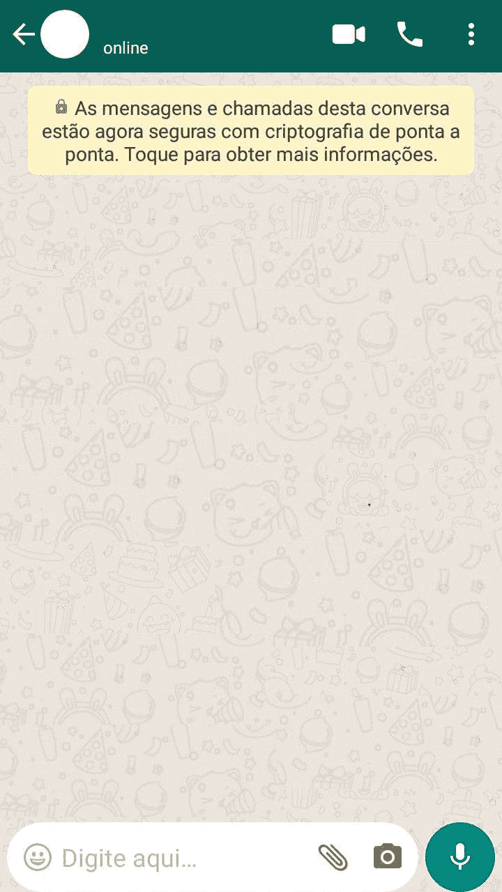 Unknown contact chat window in WhatsApp