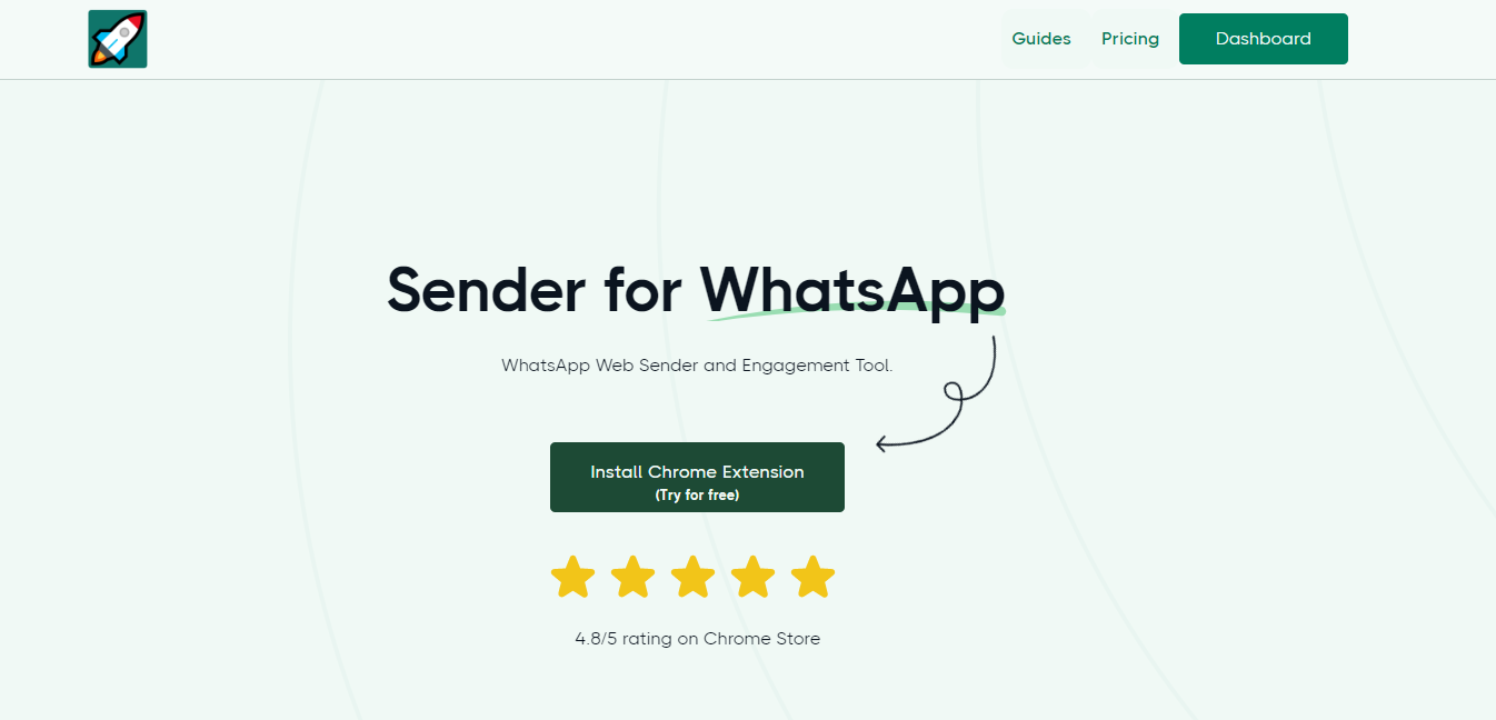 Rocket Sender extension on the Chrome Web Store