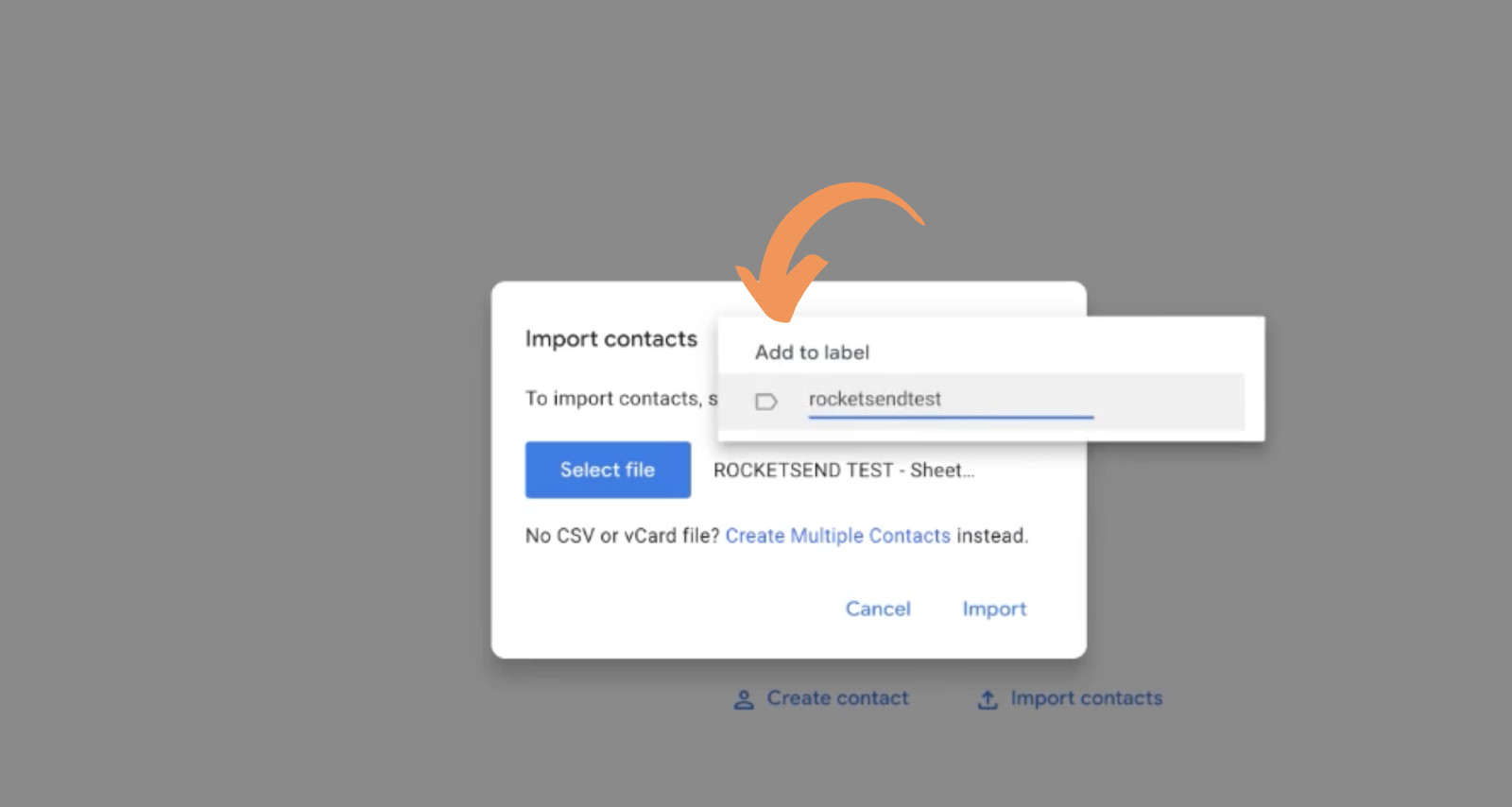 Creating a contact label during import